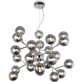 Maytoni Suspension, métal verre, chrome fumé, D 65 cm