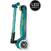 Micro mobility Micro Scooter Maxi Deluxe LED pliable vert - trottinette pour enfants avec roues LED