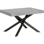 Itamoby - Table extensible 130/234x90 cm Famas gris béton pieds anthracite
