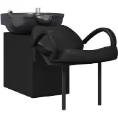 vidaXL Chaise de salon de coiffure noire 136 x 60 x 92 cm PVC