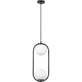 Rabalux 72029 Suspension à 2 spots Ghita, E27, noir et blanc, ronde, style moderne, ø150 mm