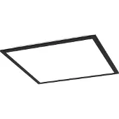 Eglo Plafonnier LED Moradillo, noir, 39,5 x 39,5 cm, lumière blanc chaud/blanc froid