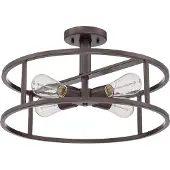 QUOIZEL Plafonnier Elstead New Harbor E27 à 4 ampoules, bronze occidental