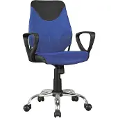 Amstyle Chaise de bureau pour enfants KiKa noir bleu pour enfants à partir de 6 ans