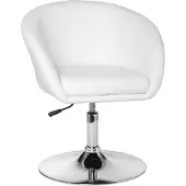 Amstyle Lift Fauteuil pivotant design aspect cuir blanc