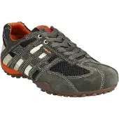 Geox Baskets basses 'UOMO SNAKE' anthracite / gris clair / gris foncé / orange foncé
