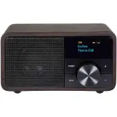 Kathrein Dab+1 Mini-radio en bois foncé, Dab+/FM avec écran OLED pour une utilisation stationnaire et mobile, Bluetooth inclus, 1