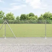 Syfax Clôture en fil soudé avec base en béton 10 x 0,8 m Argenté