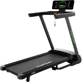 Tunturi Cardio Fit T50 Tapis de Course - Walking Pad - 44 Programmes - Pliable - Compact - 0,8 à 16,0 km/h - Équipement de Fitness pour la Maison