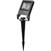 Osram Spot encastré ENDURA Garden Flood, pour jardin, à fixer au sol, 10W, 800lm, 3000K (blanc chaud), IP65, câble de 2 mètres avec prise, aluminium gris foncé