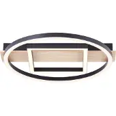 Brilliant Plafonnier Maureen Ø 37cm avec carré noir avec bois