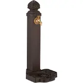 Relaxdays Fontaine sur pied style antique, avec robinet et bassin, H x l x P : 77 x 29 x 33,5 cm, fontaine de jardin, terrasse, marron