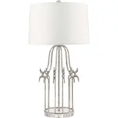 Elstead Lighting Lampe de table glamour Stella argent-crème 1xE27x100W en métal, dimensions : 74,2 x 40,6 x 20 cm, IP20,