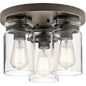 Kichler Plafonnier Elstead Brinley E27 triple, bronze nickel brossé