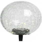 TEXTILOMANIE Lampe de jardin LED solaire verre transparent 29 Cm