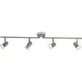 Brilliant Spot LED Wesley | Plafonnier sobre | 4 lampes | Métal | Fer/chrome | Têtes orientables | 4 x GU10, max. 18 W