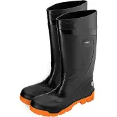 Neo Tools Bottes de sécurité en caoutchouc noir et orange - bottes longues en caoutchouc - taille 40-47 (45)