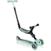 Globber GO-UP FOLDABLE LIGHTS – Tricycle 3 en 1, 120/80 mm, ABEC 5, 3 roues, hauteur réglable, roues à LED, couleur menthe