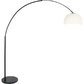 Steinhauer Lampe à arc Stresa noir avec abat-jour blanc