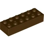 LEGO 2x6 brique 2456 - 100 pièces marron