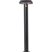Brilliant Lampadaire solaire noir d'extérieur ALVERO | avec détecteur de mouvement | 4W 500lm 3000K | hauteur 50 cm | métal/plastique