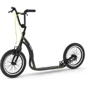 Yedoo Friday Alloy Roller Scooter Trottinette - pour adultes et adolescents, jusqu'à 150 kg, avec pneus gonflables 16/16 et guidon réglable Noir