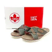 Rieker Chaussures de marche pour hommes , modèle sandale, couleur verte, pour le temps libre