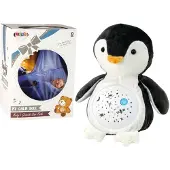 Lean Toys Les lumières de nuit ours en peluche sonnent en mode nuit et jour pingouin