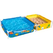 Bestway 561 Square Tubular Removable Pool With Sandbox Multicolore 213 x 122 x 30.5 cm