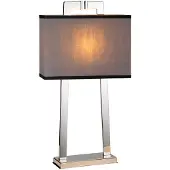 Elstead Lighting Lampe de table avec abat-jour Magro chromé gris, 1xE27x60W, tissu, dimensions : 65,3 x 35 x 15 cm, IP20, Elstead