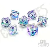 GlassStaff Zestaw Kości RPG CritStones Fantasia z Płynym Wnętrzem (7)