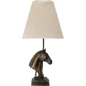 Elstead Lighting Lampe de table Eclipse marron-beige 1xE27x40W en résine, dimensions : 38 x 16,5 x 14,5 cm, IP20, Designer's Lightbox