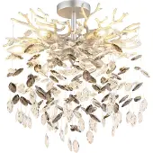 Globo Lampe de plafond Queena Gris argenté Ø 50cm