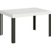 Itamoby - Table extensible 130/234x90 cm Linea frêne blanc pieds anthracite