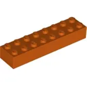 LEGO 2x8 brique 3007 - 10 pièces orange foncé