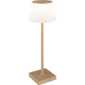 Globo Lighting Gregoir LED Lampe de table 4W CCT IP44 aspect bois foncé, métal 38cm 58434K (310 lm)