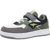 Kangaroos K-CP Bounder EV : Chaussures de sport pour enfants, modèle sneaker, fermeture à scratch, couleur grise, pour un usage quotidien