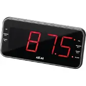 Akai ACR-3899 Horloge radio num?rique noire (FM, AM, PLL), Radio, Rouge