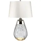 Elstead Lighting Lena Lampe de table E27 61cm Verre fumé, blanc cassé Couleur gris-blanc (620 lm, E27)