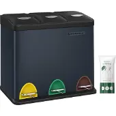 Songmics Poubelle Système de tri sélectif, en métal, 24 L, cuisine