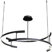 Maytoni Suspension LED, aluminium noir, blanc chaud, H 85 cm