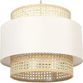 Beliani Lampe suspendue en rotin beige naturel Abat-jour en polyester Suspension Boho