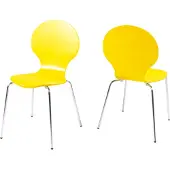 Möbelando Stapelstuhl >Marcus< in Gelb aus MDF - 49x87x53cm (BxHxT)