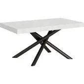 Itamoby - Table extensible 160/420x90 cm Famas frêne blanc pieds anthracite