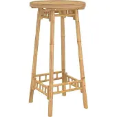 Syfax Table de bar d'extérieur ronde en bambou Ø55x100 cm