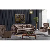 AEA Canapé design 3+3+1 places Canapé rembourré Ensemble Chesterfield