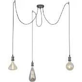 Leuchtendirekt Lampe à suspendre rétro Diy 3-flg. noir