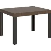 Itamoby - Table extensible 110/194x70 cm Linea noyer pieds anthracite