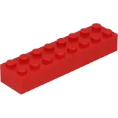 LEGO 2x8 brique 3007 - 10 pièces rouge