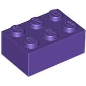 LEGO brique 2x3 3002 - 50 pièces violet foncé